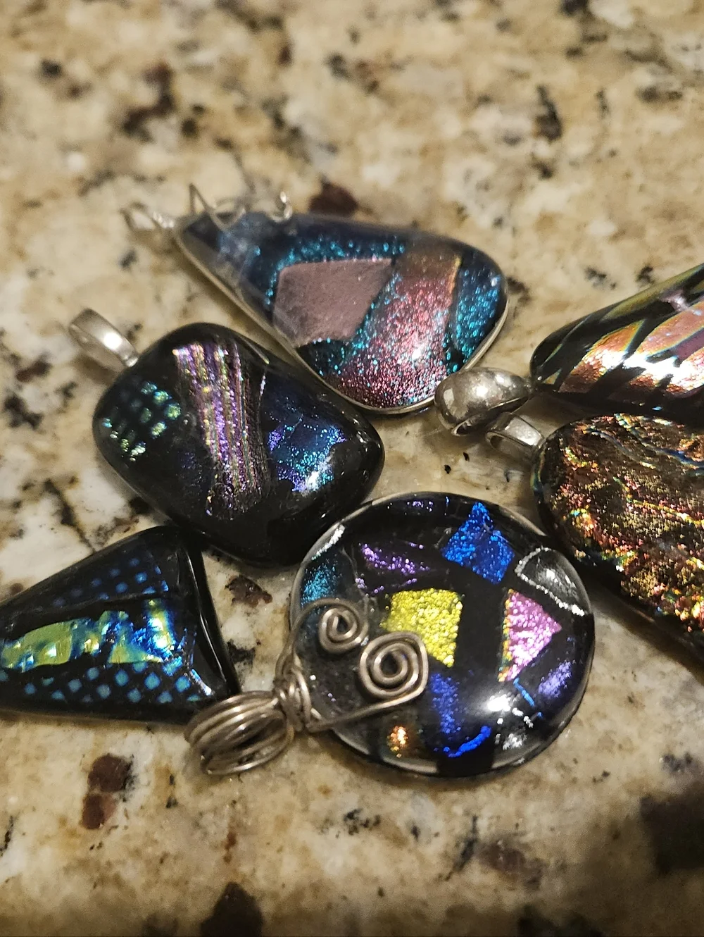 bundle of vintage geometric pendants